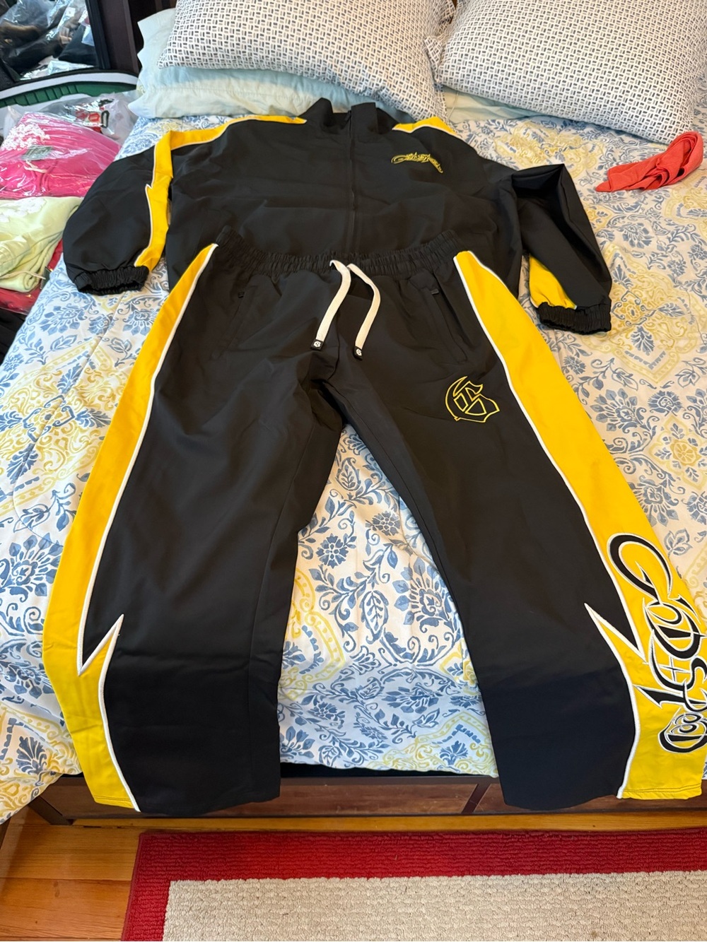 Godspeed Full Track Suite Black & Yellow Track Pants - Sporty Jogger Style